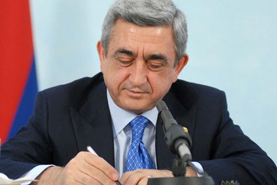 Սերժ Սարգսյանը ստորագրել է Ազգային ժողովի ընդունած օրենքներ