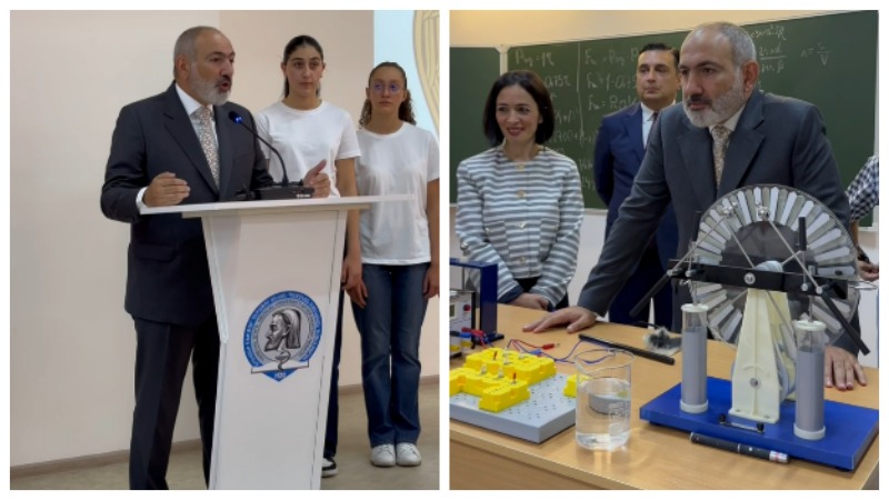 Փաշինյանը տիկնոջ հետ այցելել է Հերացու ավագ դպրոցի նորակառույց շենք (տեսանյութ)