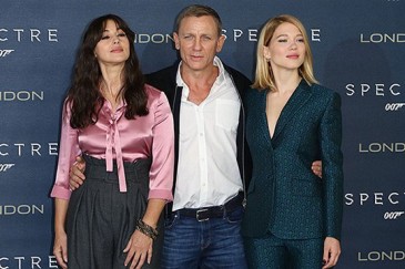 Մոնիկա Բելուչին, Լեա Սեյդուն և Դենիել Քրեյգը «007.Սպեկտոր» ֆիլմի ֆոտոքոլում
